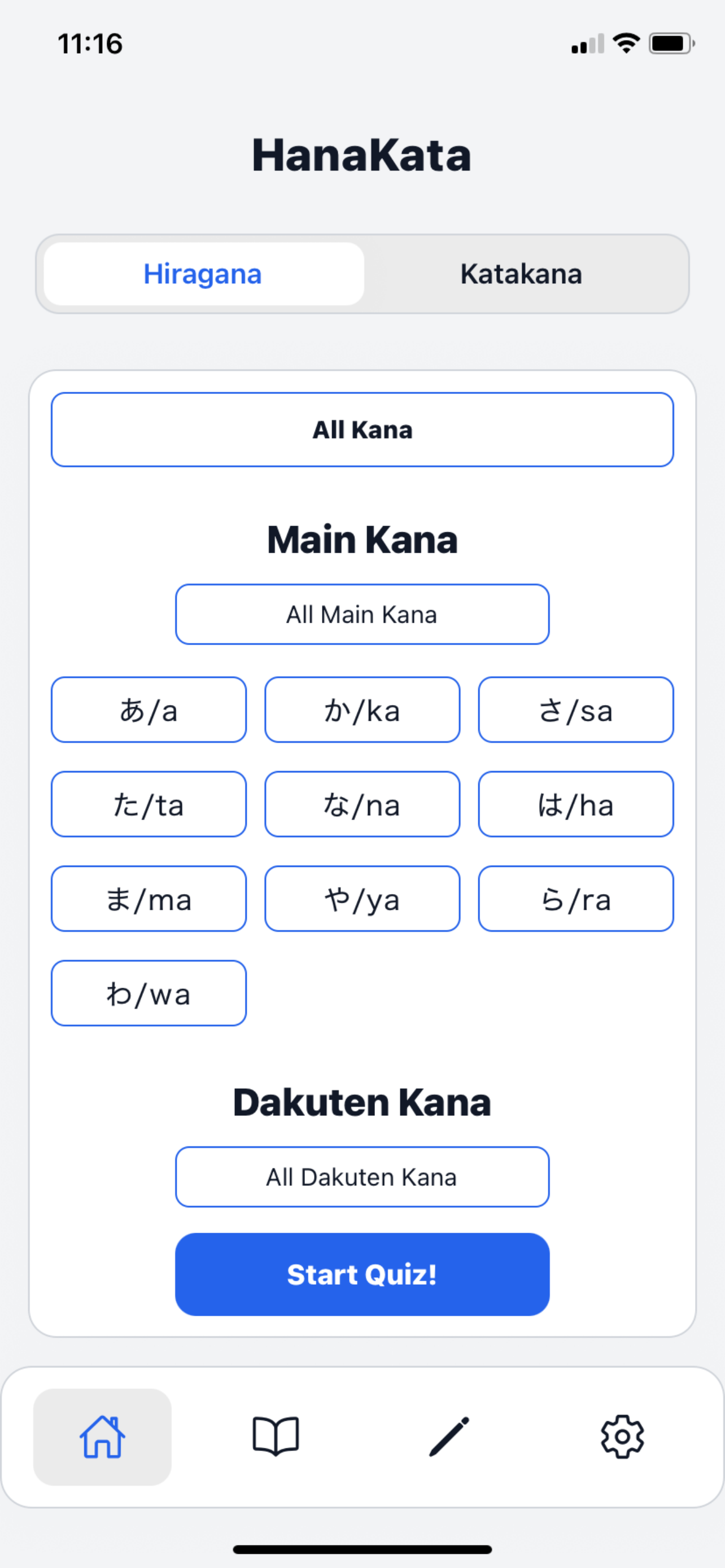 KanaKata app screenshot